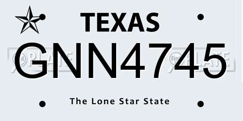 GNN4745 Texas License Plate