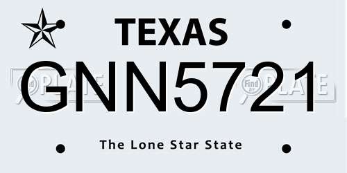 GNN5721 Texas License Plate