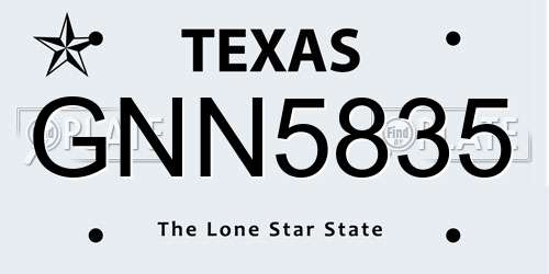 GNN5835 Texas License Plate