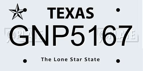 GNP5167 Texas License Plate