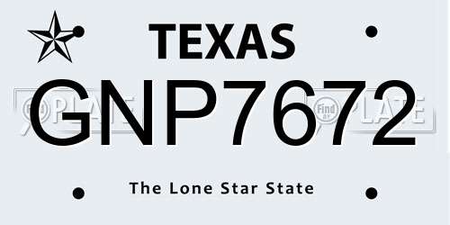 GNP7672 Texas License Plate