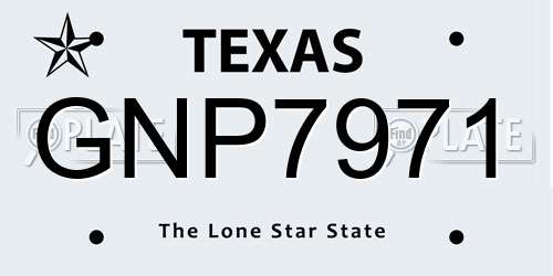 GNP7971 Texas License Plate