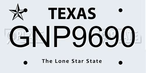 GNP9690 Texas License Plate