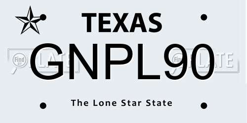 GNPL90 Texas License Plate