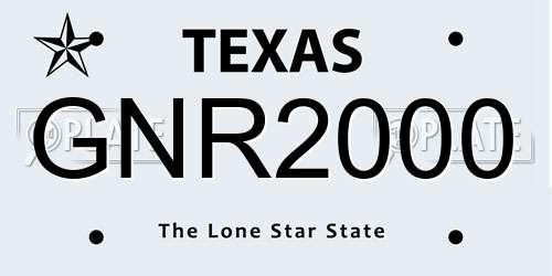 GNR2000 Texas License Plate
