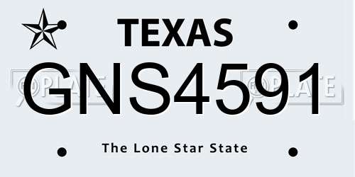 GNS4591 Texas License Plate