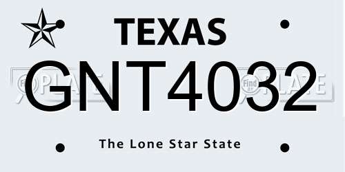 GNT4032 Texas License Plate