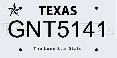 GNT5141 Texas License Plate