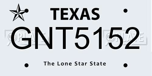 GNT5152 Texas License Plate