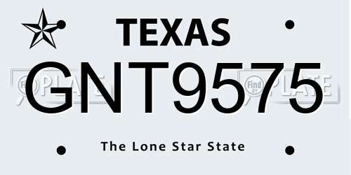 GNT9575 Texas License Plate