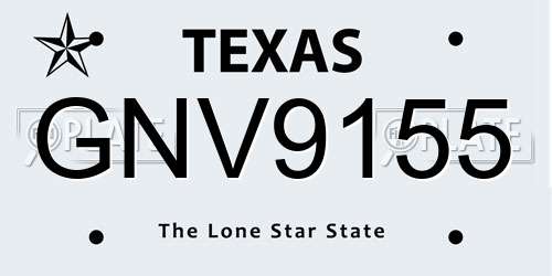 GNV9155 Texas License Plate