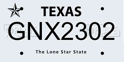 GNX2302 Texas License Plate