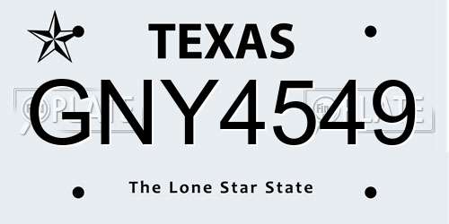 GNY4549 Texas License Plate