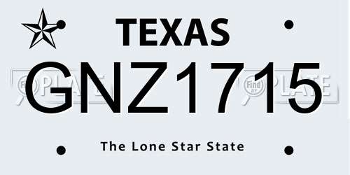 GNZ1715 Texas License Plate