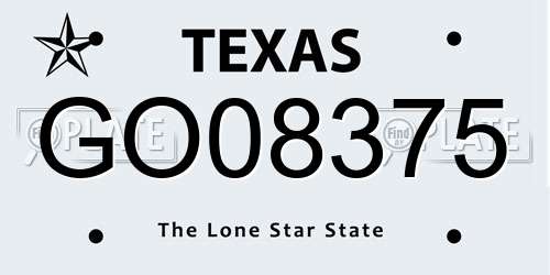 GO08375 Texas License Plate