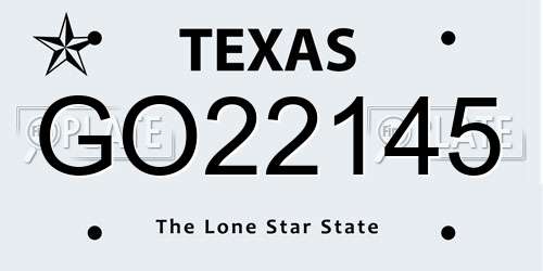GO22145 Texas License Plate