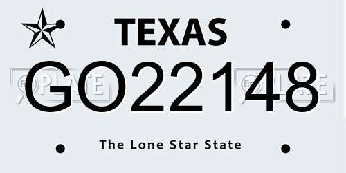 GO22148 Texas License Plate