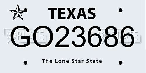 GO23686 Texas License Plate