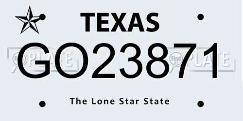 GO23871 Texas License Plate