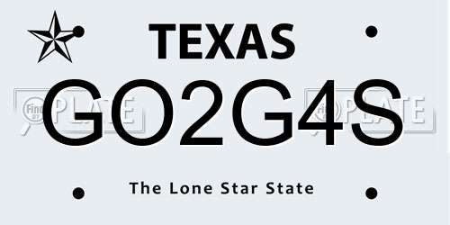 GO2G4S Texas License Plate