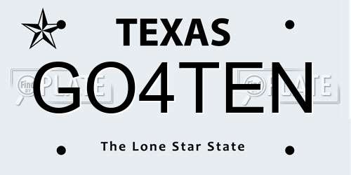 GO4TEN Texas License Plate