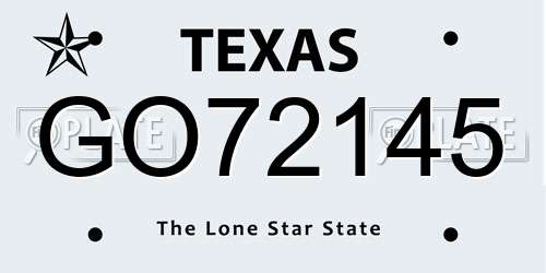 GO72145 Texas License Plate