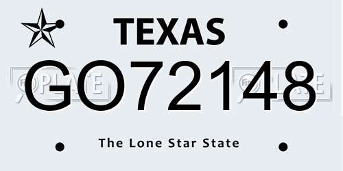 GO72148 Texas License Plate