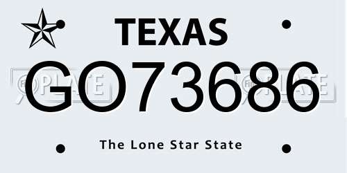 GO73686 Texas License Plate