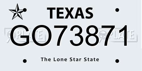 GO73871 Texas License Plate