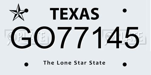 GO77145 Texas License Plate