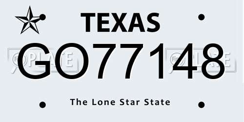 GO77148 Texas License Plate