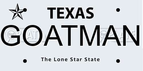 GOATMAN Texas License Plate