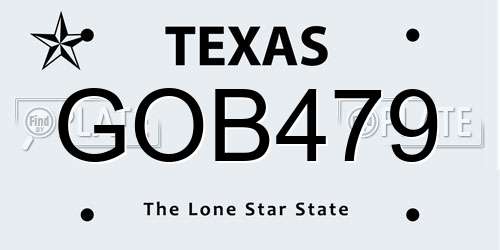 GOB479 Texas License Plate