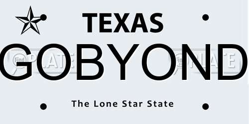 GOBYOND Texas License Plate