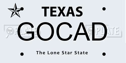 GOCAD Texas License Plate