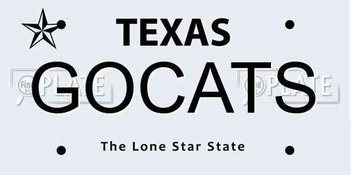 GOCATS Texas License Plate