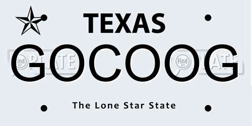 GOCOOG Texas License Plate