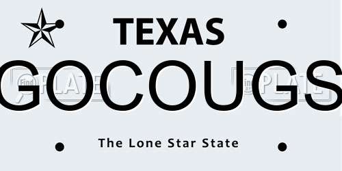 GOCOUGS Texas License Plate