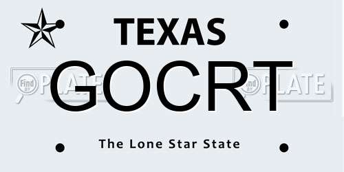 GOCRT Texas License Plate