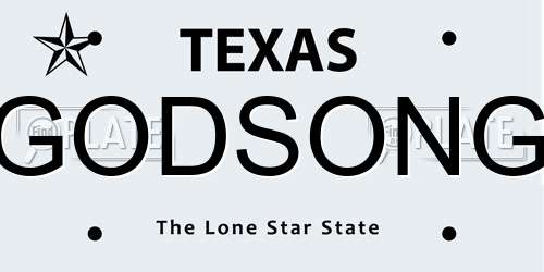 GODSONG Texas License Plate