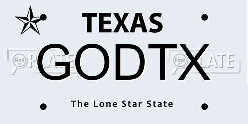 GODTX Texas License Plate