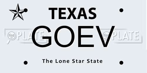 GOEV Texas License Plate