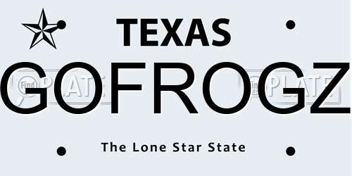 GOFROGZ Texas License Plate