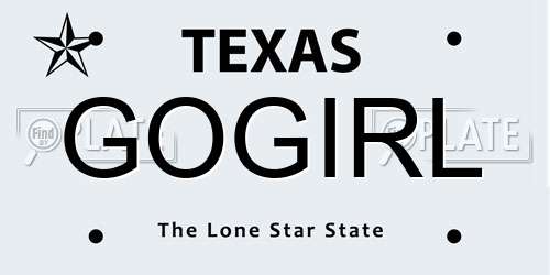 GOGIRL Texas License Plate