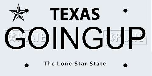 GOINGUP Texas License Plate