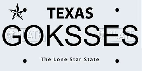 GOKSSES Texas License Plate