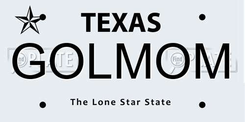 GOLMOM Texas License Plate