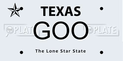 GOO Texas License Plate