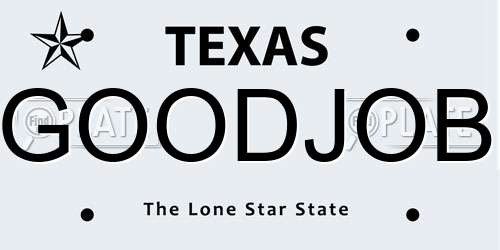 GOODJOB Texas License Plate