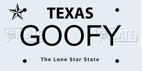 GOOFY Texas License Plate